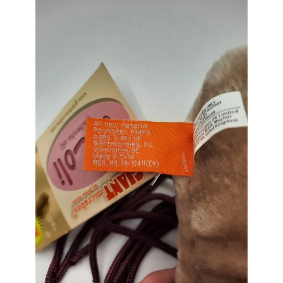 E COLI Giant Microbes Plush By Drew Oliver Medical w/Facts Card 2005 NWT 7" Wide - Picture 8 of 9